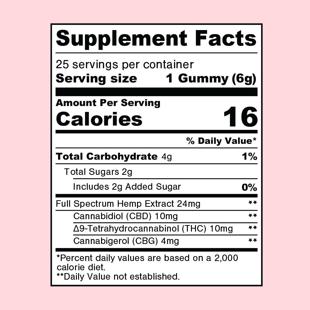 600mg CBD & Delta 9 THC with CBG | Daily Chill Gummies – Zen